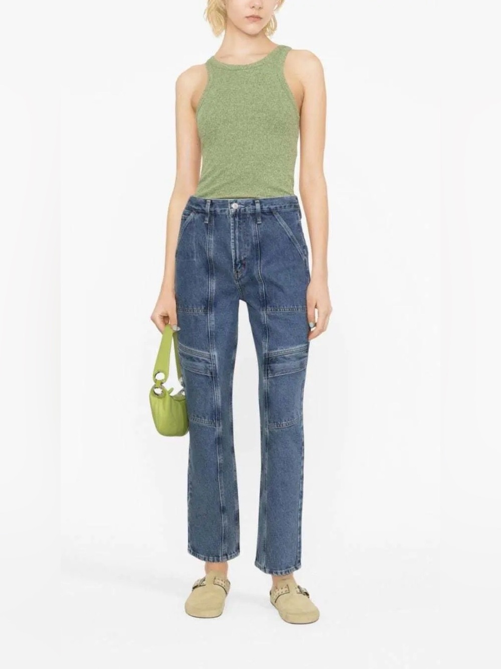 Agolde Straight Leg Panel Jeans - Blue Denim